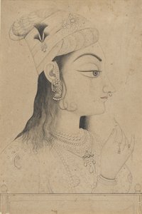 Mujer con turbante vestida como Radha, finales del siglo XIX