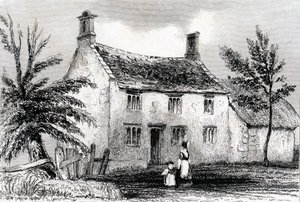 Manor Woolsthorpe, cerca de Grantham, Lincolnshire, lugar de nacimiento de Sir Isaac Newton, 1840 de Unbekannt