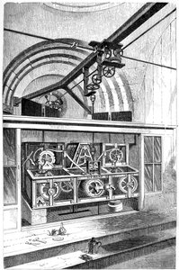 Partes de trabajo del reloj en el Royal Exchange, Londres, 1866