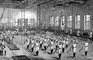 Gimnasio YMCA, Longacre, Londres, c1888