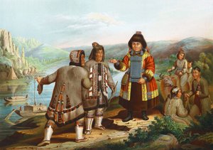 Yakuts en el río Lena, Siberia, Rusia, 1862 de Unbekannt