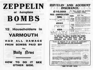 Publicidad de seguro contra accidentes y zepelín, 1910 de Unbekannt