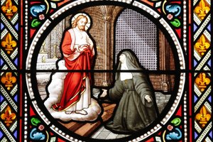 Santa Margarita María Alacoque (1647-1690) mística de la orden de la visitación Vidriera Paray le Monial Saona y Loira