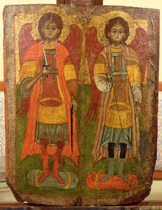 Arcángeles Miguel y Gabriel, icono bizantino, período temprano, siglos X-XI de Unbekannt Unbekannt