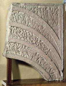 Arquitrabe de una puerta, arenisca roja, Mathura, UP, siglo II d.C. de Unbekannt Unbekannt