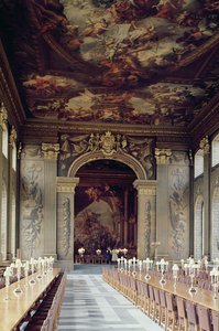 Techo de la entrada al Salón Pintado, Antiguo Colegio Naval Real, Greenwich, Londres de Unbekannt Unbekannt