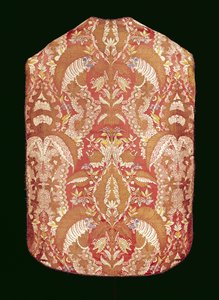 Casulla, seda con patrón de encaje, francesa, c.1720 de Unbekannt Unbekannt