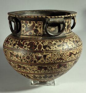 Dinos orientalizante griego oriental, estilo Middle Wild Goat, de Cerveteri, c.615 a.C. (cerámica) de Unbekannt Unbekannt