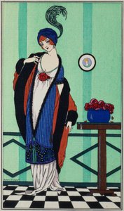 Abrigo de piel con túnica de muselina de `Costumes Parisiens por Robert Pichenot, 1913 de Unbekannt Unbekannt
