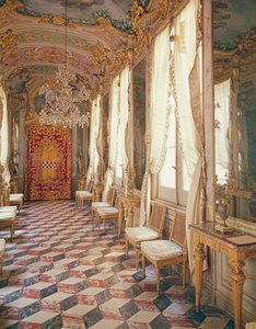 Galería de Espejos con frescos de Lorenzo de Ferrari, Palazzo Spinola, Génova, Italia