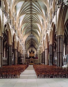 Catedral de Lincoln, 1185-1311, Vista de la nave, construida 1215-55, Lincolnshire, Reino Unido de Unbekannt Unbekannt