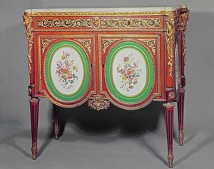 Gabinete Luis XVI, estampado M.Carlin JME, decorado con ormolu y placas de Sèvres, c.1774