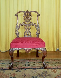 Silla de respaldo de cinta de caoba de diseño Chippendale