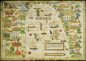 Mapa del mar de China, de un facsímil del 