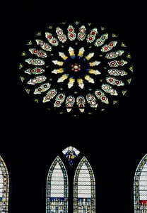 Ventana de Marigold o Ventana de Santa Catalina, c.1515. Las rosas rojas y blancas conmemoran la unión de las casas de York y Lancaster por el matrimonio de Enrique VII. de Unbekannt Unbekannt