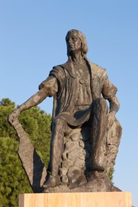 Estatua de Cristóbal Colón en el Monasterio de La Rábida, Provincia de Huelva, Andalucía, sur de España de Unbekannt Unbekannt
