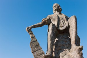 Estatua de Cristóbal Colón en el Monasterio de La Rábida, Provincia de Huelva, Andalucía, sur de España de Unbekannt Unbekannt