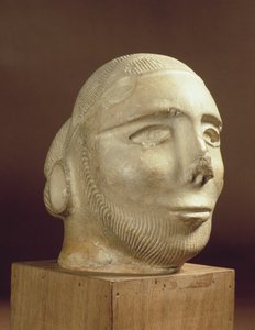 Cabeza de retrato de esteatita, Mohenjo-Daro, 2300-1750 a.C.