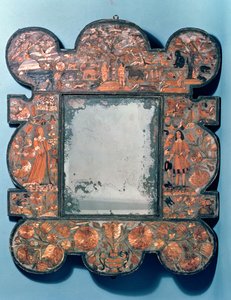 Marco de espejo de paja, 1670-80
