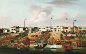 Los Hongs de Cantón - Comercio con China, c.1850 de Unbekannt Unbekannt