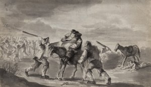 Viajero asaltado, posiblemente Hudibras de Samuel Butler, c.1790 de Unbekannt Unbekannt