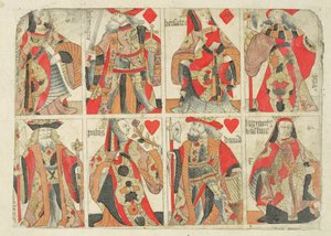 Cartas de juego sin cortar, finales del siglo XVIII