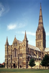 Vista de la Catedral de Salisbury desde el suroeste, 1220-58 de Unbekannt Unbekannt