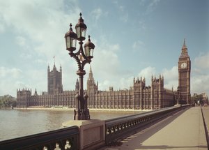 Vista de las Casas del Parlamento desde el Puente de Westminster de Unbekannt Unbekannt