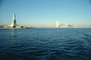 Vista de la Estatua de la Libertad y el extremo sur de la isla de Manhattan de Unbekannt Unbekannt
