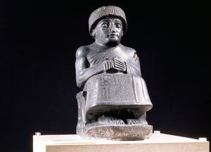 00324 Gudea, Príncipe de Lagash, estatua dedicada a Ningizzada, neo-sumeria, de Telloh, antigua Girsu, c.2130 a.C. de Unbekannt