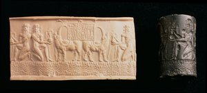 Sello cilíndrico de Shar-kali-sharri, Rey de Akkad, Mesopotamia, c.2340-2100 a.C.