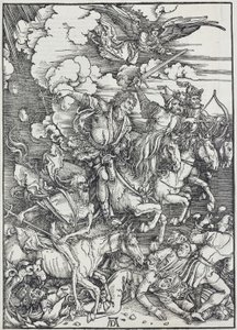 05. Alberto Durero, Apocalipsis, III. Los cuatro jinetes apocalípticos, Galería Nacional de Praga de Unbekannter Künstler
