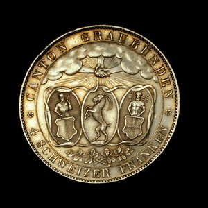 4 francos suizos, moneda suiza de Unbekannter Künstler