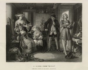 Una escena de Midas, Gran Bretaña, c.1850 (grabado) de Unbekannter Künstler