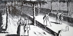 Un juego de croquet en Pall-Mall