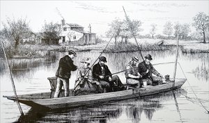 Un grupo de jóvenes pescando