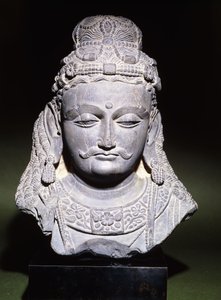 Una gran cabeza de un Bodhisattva con expresión abatida, siglo II-III de Unbekannt
