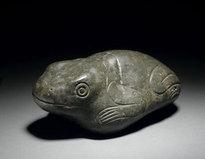 Una rara rana de piedra azteca, c.1200-1521