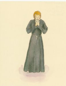 Reconstrucción de un sacerdote medieval