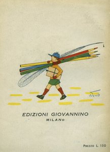 Un escolar con pluma y lápices. Álbum de música infantil. Edizioni Giovannino, sd