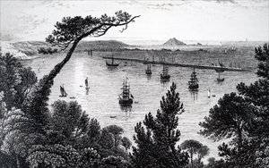 Vista del puerto de Plymouth de Unbekannt