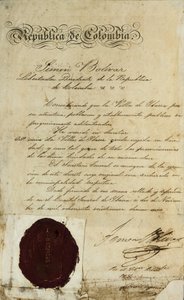 Acto de elevación de la villa San Miguel de Ibarra por Simón Bolívar de Unbekannter Künstler