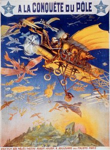 Cartel de la película A la conquista del Polo de Georges Méliès 1912 (película muda) de Unbekannt