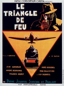 Cartel de la película Le triangle de feu con Jean Angelo 1932 de Unbekannt