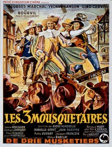 Cartel de la película Los tres mosqueteros de André Hunebelle con Georges Marchal (D