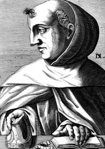 Albert Magnus (1193/1206-1280) monje dominico alemán , científico, filósofo y teólogo, grabado de Unbekannter Künstler