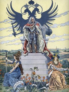 Alegoría de "Gott erhalte Franz den Kaiser" (Dios salve al Emperador), hacia 1900 (Ilustración) de Unbekannter Künstler
