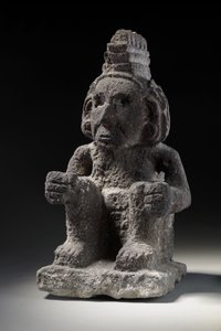 Una figura de piedra azteca de Macuilxochitl, c.1200-1521