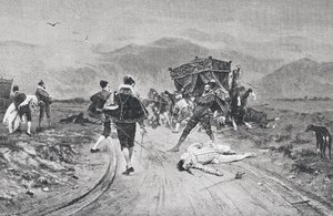 Un ataque a un carruaje, mediados del siglo XVII, de 