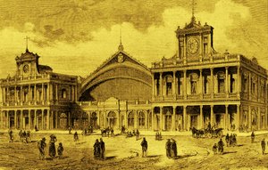 Estación de ferrocarril de Anhalt en Berlín, hacia 1880